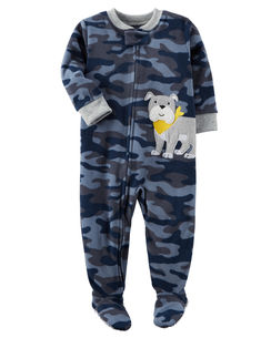 Carter's Boys Camouflage Print Coverall with Dog Applique