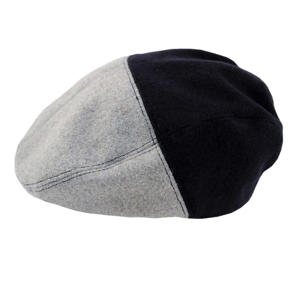 Rising Star Color Block Cabbie Hat in Grey/Blue