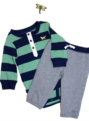 Baby Boy Carter's Striped Henley Bodysuit & Pants Set
