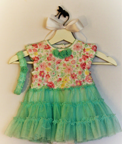 Toddlers 2-Pc. Floral-Print Tutu Popover Dress & Headband