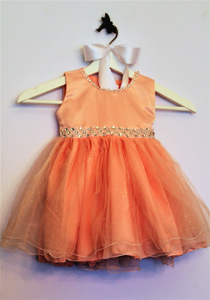 Shimmery Peach Tulle Dress
