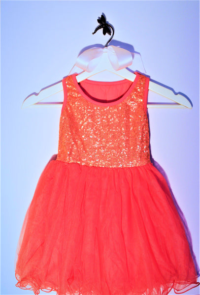 Sequin Coral Party Dress