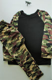 2 Piece Camouflage Long Sleeve Tee With Pant Suit