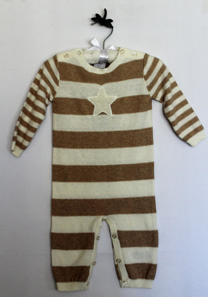 Tahari Elegant Baby Sweater Jumpsuit with Star Motif